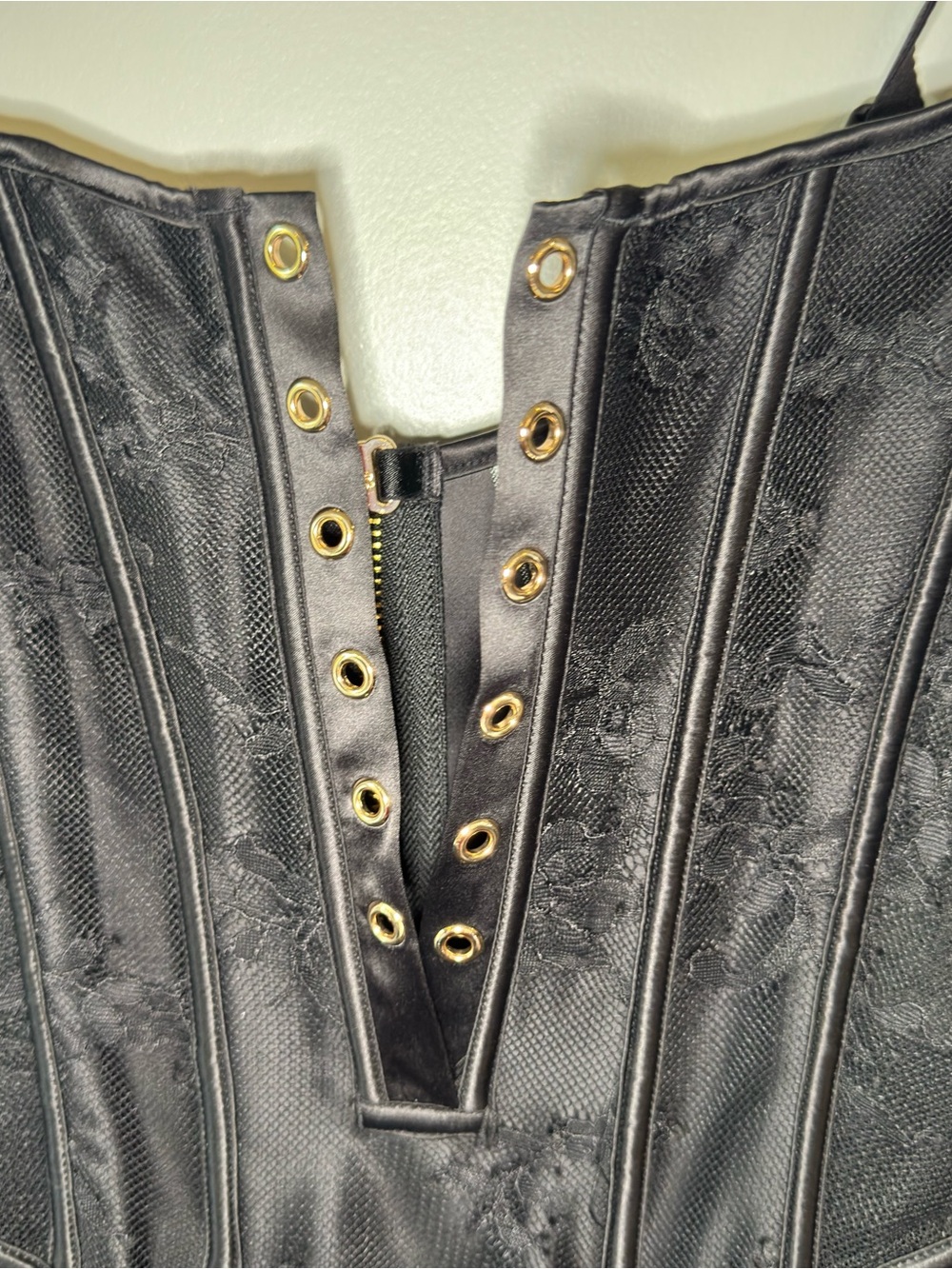 Honey Birdette Rebecca Mini Lace Up Lace Dress in Black - Picture 6 of 16